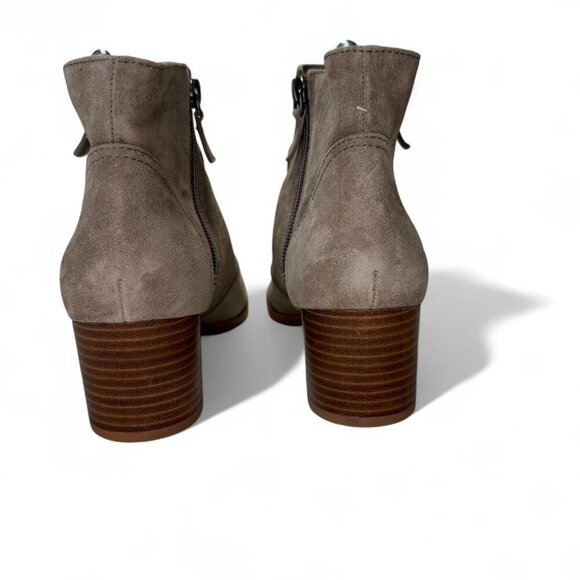 Johnston & Murphy Women's Trista Pointed Toe Zip Ankle Booties, Sz 7, NWOB Taupe - Picture 4 of 16